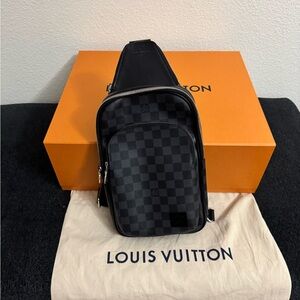 Louis Vuitton Black Checkered Men's Bag
